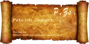 Petrich Zsanett névjegykártya